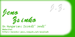 jeno zsinko business card